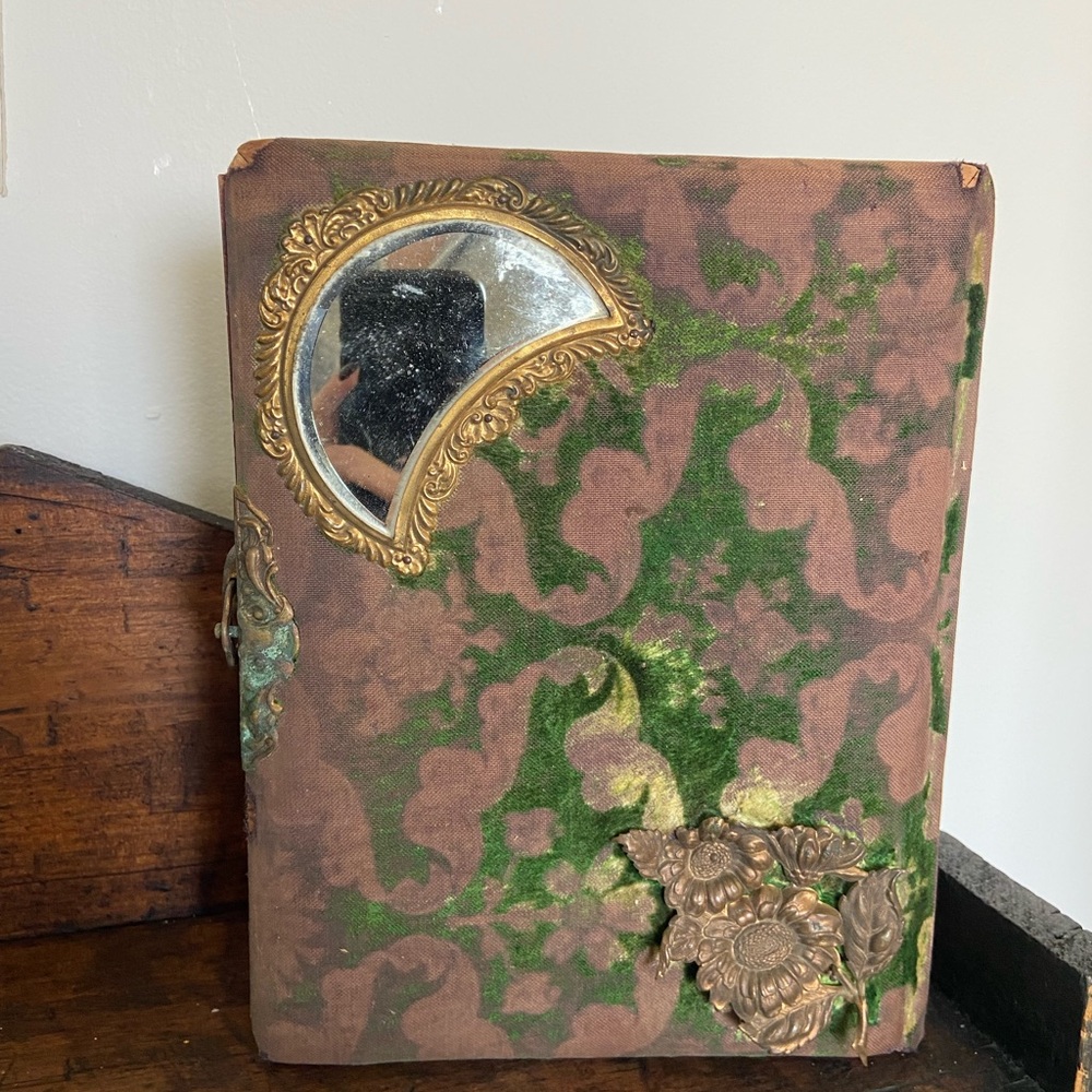 Antique Art Nouveau Victorian cabinet photo album with OVER 50 PHOTOS